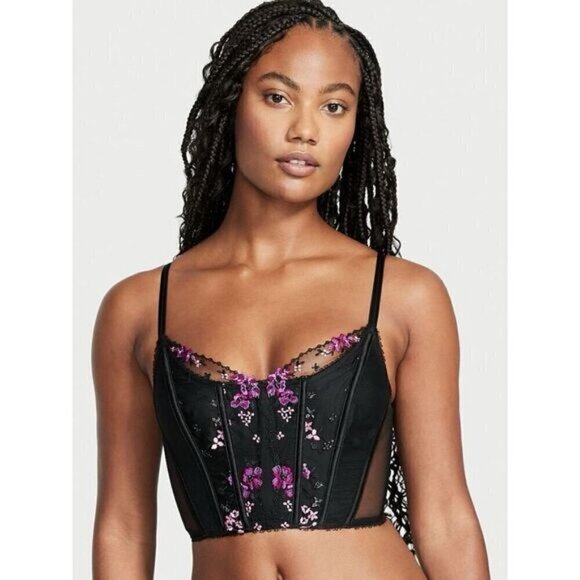 Victorias Secret Women’s Size Small Very Sexy Floral Embroidered Corset Top - Picture 1 of 10